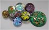 Nine assorted paperweights                                                                                                             