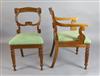 A set of nine William IV oak dining chairs, including two carvers, carvers W.1ft 8in. H.2ft 10in.                                      