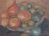 Vladimir Polunin (Russian, b.1880), Still life of fruit and onions in a bowl, oil on canvas board, 24 x 31cm                                                                                                                