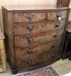 A large Victorian mahogany bowfront chest of drawers W.123cm                                                                           