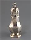 A George I Brittania standard silver octagonal castor, by Charles Adam, 10.5 oz.                                                       