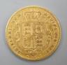 A Victorian 1871 gold shield back half sovereign, London Mint.                                                                                                                                                              