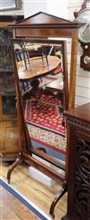 An Edwardian inlaid mahogany cheval mirror H.180cm                                                                                     