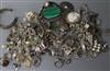 A quantity of assorted mainly silver jewellery, including malachite and filligree.                                                     