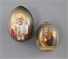 Two Russian porcelain Easter eggs, late 19th/early 20th century,                                                                       