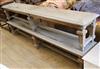 A pair of oak benches W.249cm                                                                                                          