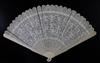 A Chinese export ivory brise fan, late 18th century, L. 26.4cm, later display case                                                     