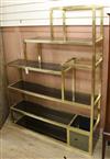 Maison Jansen style brass shelving unit W.170cm                                                                                        