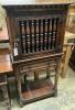 A 17th century style oak dole cupboard or food hutch                                                                                                                                                                        