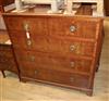 A 1920's mahogany five drawer chest W.114cm                                                                                            