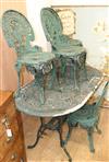 A garden table and four chairs W.138cm                                                                                                 