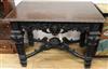 A 19th century carved oak centre table W.109cm                                                                                         