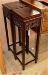 A pair of Chinese hardwood stands W.27cm                                                                                               