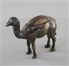 A George V novelty silver mounted pin cushion, modelled as a free-standing camel, by H.H & S, Birmingham, 1911, H.52mm.                