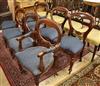 Eight Victorian style mahogany dining chairs                                                                                           