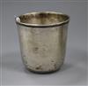 An 18th century? Russian white metal beaker, 71mm.                                                                                     