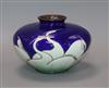 A Japanese musen and moriage enamel 'egrets' vase height 14cm                                                                          