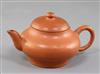 A small Chinese Yixing pottery teapot and cover, spout to handle 11cm                                                                  