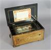 A late 19th century Swiss marquetry inlaid rosewood eight air musical box, 21in.                                                       