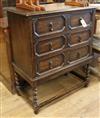 An oak chest on stand W.75cm                                                                                                           