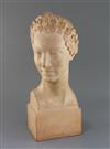 H. Bargas. A French Art Deco terracotta head of a classical beauty, height 19in.                                                       