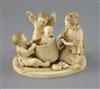 A good Japanese ivory okimono of a lady and children playing, Meiji period, H.9.5cm, W.12.2cm                                          