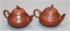 A pair of Chinese Yixing miniature teapots and covers                                                                                  