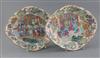 A pair of Chinese famille rose dishes, Daoguang period (1821-50), W. 27cm                                                              