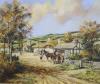 Alan King, oil on canvas, 'Visit to the Smithy', signed, 24 x 29cm                                                                                                                                                          