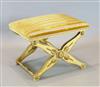 A 19th century Continental giltwood X frame stool, 2ft x 1ft 8in. H. 1ft 8in.                                                          