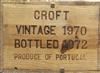 An unopened cased of twelve bottles of Croft 1970 Vintage Port (O.W.C.)                                                                