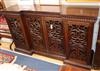 A William IV Anglo Indian carved rosewood inverse breakfront side cabinet W.190cm                                                      