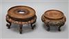 Two Chinese hardwood stands largest 20cm diameter                                                                                      