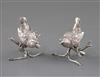 A pair of Victorian silver novelty wren pepper pots, London 1891, Frederick Edmonds & Edward Johnson (ex-Bonhams, Lot 196, 2 Jul 2008) 