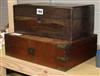 Two Victorian rosewood and mahogany toilet boxes                                                                                       