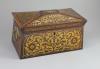 An early 19th century brass inlaid rosewood tea caddy in the boulle manner, 33 x 18cm, 18cm high.                                                                                                                           