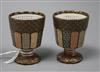 A pair of fine Kutani calligraphic cups height 6cm                                                                                     