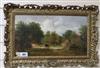 Attributed to Thomas Creswick (1811-1869), oil on panel, Cattle in a landscape, 24 x 43cm                                              