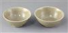 Two Chinese Longquan celadon bowls, Song dynasty (11th/12th century) the largest 12cm diameter                                         