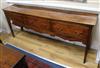 A George III oak dresser fitted three drawers W.194cm                                                                                  