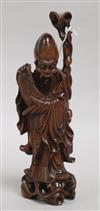 A Chinese boxwood figure of an immortal                                                                                                