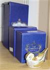 Four boxed Royal Crown Derby paperweights,                                                                                             