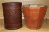 Two leather covered paper bins                                                                                                         