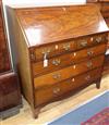 A George III mahogany bureau W.100cm                                                                                                   