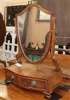 A George III serpentine box base toilet mirror W.46cm                                                                                  