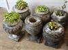 Six carved marble urns (three pairs) Tallest 30cm                                                                                      