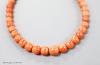 A single strand graduated coral bead choker necklace, 36cm, gross weight 63 grams.                                                                                                                                          