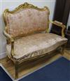 A French giltwood two seater settee W.120cm                                                                                            