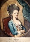 J.R. Smith, pair of coloured mezzotints, Miss Montagu and Miss Chambers, 1777, 10.25 x 7.75in.                                         