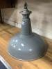 A vintage industrial style grey enamel ceiling shade, height 40cm                                                                                                                                                           